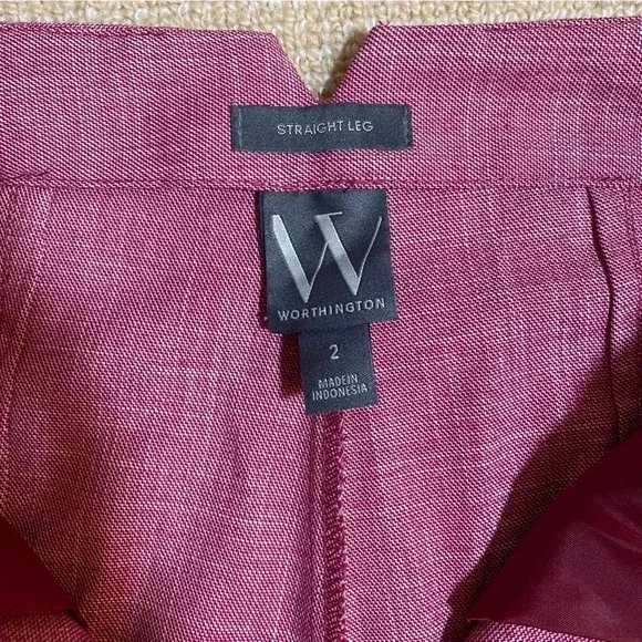 Worthington Straight Leg High Waisted Dress Pant in Pink Women’s 2 - Picture 4 of 7